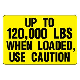 Up To 120,000 LBS When Loaded, Use Caution Magnetic Sign Image