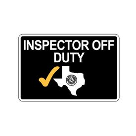 Inspector Off Duty Black and White 12x18 sign image