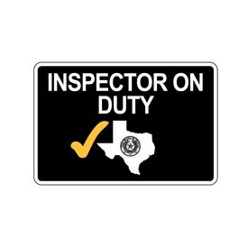 Inspector On Duty Black and White 12x18 sign image