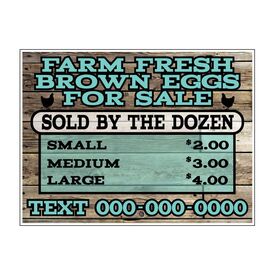 Farm Fresh Brown Eggs Phone Number Sign Image