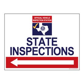 State Inspections Left Arrow 18" x 24" Coroplast sign image