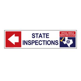 State Inspections Left Arrow 6" x 24" Coroplast sign image