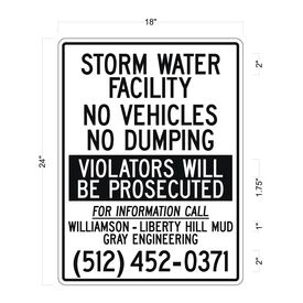 Storm water facility 24x18 Sign image