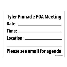 Tyler Pinnacle POA Meeting Sign Image