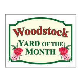Woodstock yard of the month sign