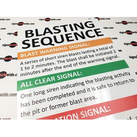 Blasting Sequence 36"h x 24"w Sign Image 2