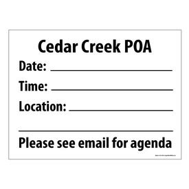 Cedar Creek POA 18x24 Sign Image