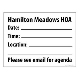 Hamilton Meadows HOA 18x24 Sign Image