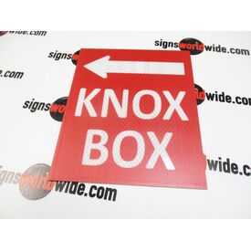 Directional 8"h x 6.5"w Aluminum Knox Box Left Arrow 
Sign Image