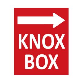 Right Directional 8"h x 6.5"w Aluminum Knox Box Sign Image