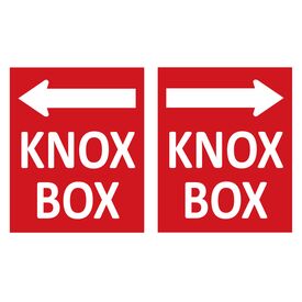 Directional 8"h x 6.5"w Aluminum  Knox Box Sign Image - Select Direction