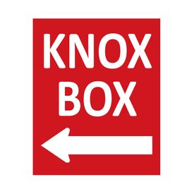 Directional 8"h x 6.5"w Aluminum Knox Box Bottom Arrow Sign Image