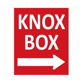 Directional 8"h x 6.5"w Aluminum Knox Box Bottom Right Arrow Sign Image