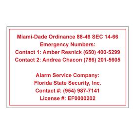 Miami-Dade Ordinance 12x18 Aluminum Sign Image
