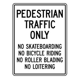 Pedestrian Traffic Only 24x18 Sign Image