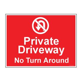 Private Driveway No Turn Around Sign Image