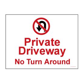 Private Driveway No Turn Around Sign Image v2