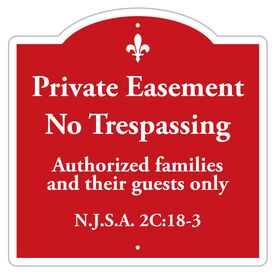 Private Easement No Trespassing NJSA 24x24 Sign Image