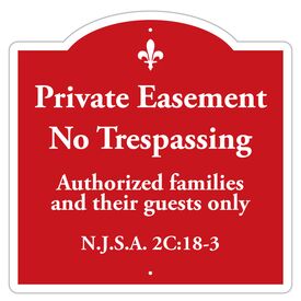 Private Easement No Trespassing NJSA 30x30 Sign Image