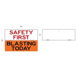 Safety First Blasting Today 24 x 36 Folding Sign Image