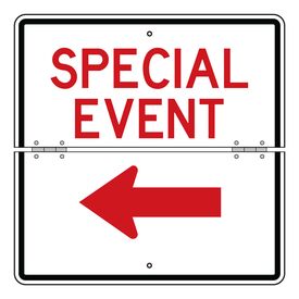 Folding Special Event Left Arrow 24 x 24 sign image