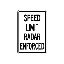 Speed Limit Radar Enforced 18x12 Sign Image