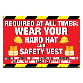 Wear Your Hard Hat 48" x 72" Banner Image