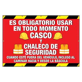 Wear Your Hard Hat 48" x 72" Spanish Banner Image