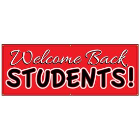 Welcome Back Students Red and White banner image