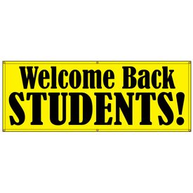Welcome Back Students yellow and black banner image