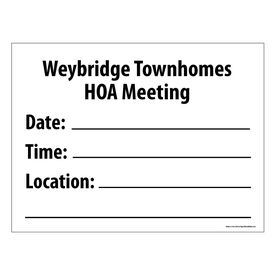 Weybridge Townhomes HOA Meeting sign image