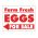 Farm Fresh Eggs Red and White sign image