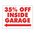35% Off Inside Garage Red and White 18x24 Left Yard Sign Image