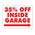 35% Off Inside Garage Red and White 18x24 Right Yard Sign Image