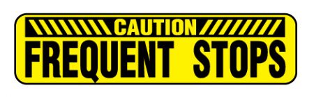 Caution Frequent Stops Y&B magnetic image