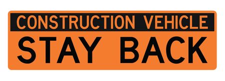 Construction Stay Back 12x42 sign image