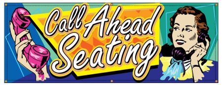 Call Ahead Seating Retro banner image