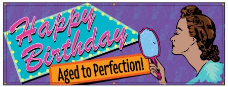 Happy Birthday Aged Perfection Retro banner image