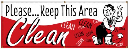 Keep This Area Clean Retro banner image