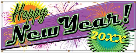 Happy New Year Retro banner image