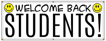 Welcome Back Students Smiley Face banner image