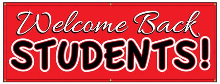 Welcome Back Students Red and White banner image