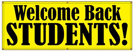 Welcome Back Students yellow and black banner image
