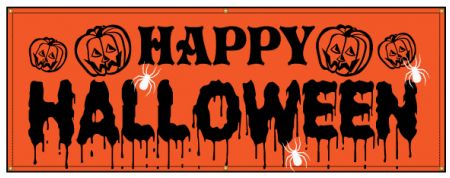Happy Halloween Orange Banner Image
