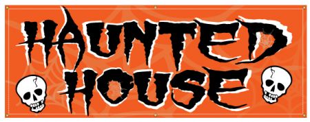 Haunted House skull banner image