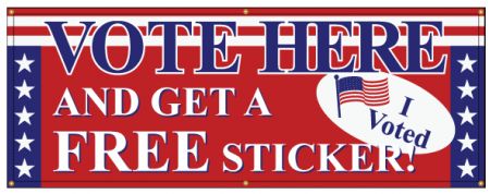 Vote Here and get a Free Sticker banner image