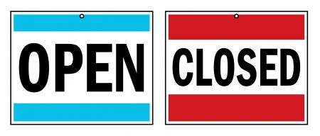 Buy our "Open/Closed 3" plastic sign from Signs World Wide