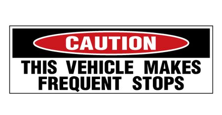 Caution Frequent Stops 3 decal image