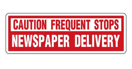 Caution Frequent Stops Newspaper Delivery 6x18 Magnetic Sign Image