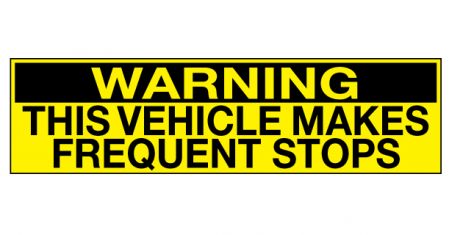 Warning Frequent Stops decal image